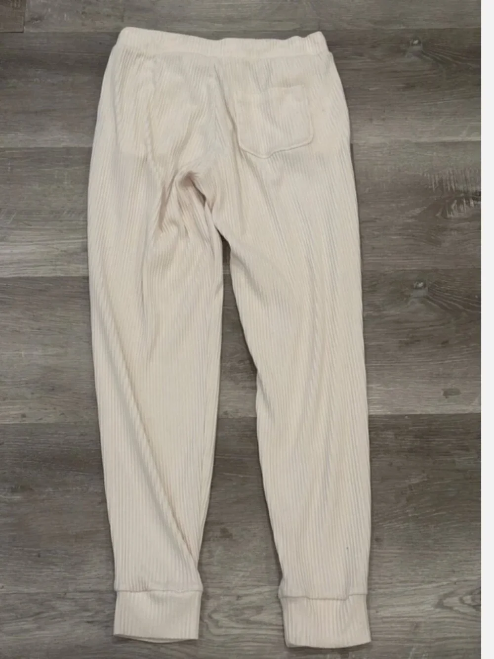 Alo Yoga Muse Sweatpants Womens S Ivory Ribbed Jogger Drawstring Stretch